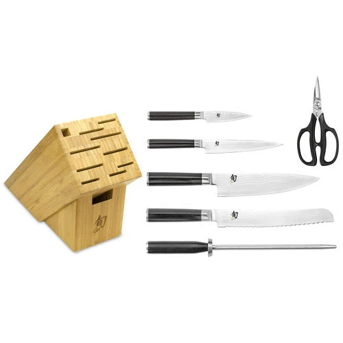 Shun Classic 7-Pc Essential Knife Block Set DM2003B 1 Shun Classic 7-Pc Essential Knife Block Set DM2003B