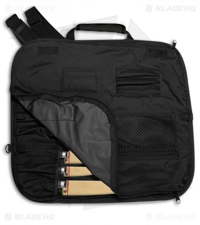 Shun 8-Slot Black/White Knife Roll W/Straps - DM0880 2 Shun 8-Slot Black/White Knife Roll W/Straps - DM0880 - Image 2