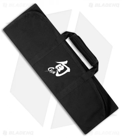 Shun 8-Slot Black/White Knife Roll W/Straps - DM0880 1 Shun 8-Slot Black/White Knife Roll W/Straps - DM0880