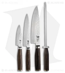 Shun Premier 5-Piece Starter Bamboo Block Knife Set Pakkawood