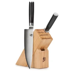 Shun Classic 8" Chef's Knife With Slimline Knife Block & Honing Steel -Shun ShunClassic8 inchChef sKnifewithSlimlineKnifeBlock HoningSteel scaled
