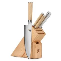 Shun Classic Blonde 5 Piece Slimline Knife Block Set -Shun ShunClassicBlonde5PieceSlimlineKnifeBlockSet scaled