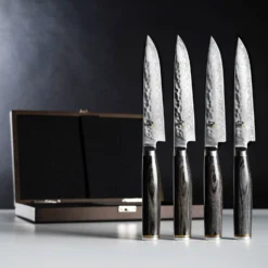 Shun Premier Grey 4 Piece Steak Knife Set -Shun TDMS0400G outofbox scaled