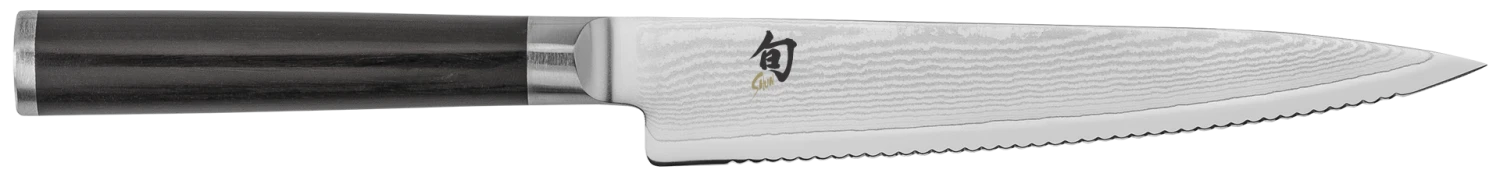 Shun Classic 6" Serrated Utility Knife DM0722 1 Shun Classic 6" Serrated Utility Knife DM0722